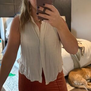 Express White Sleeveless Blouse